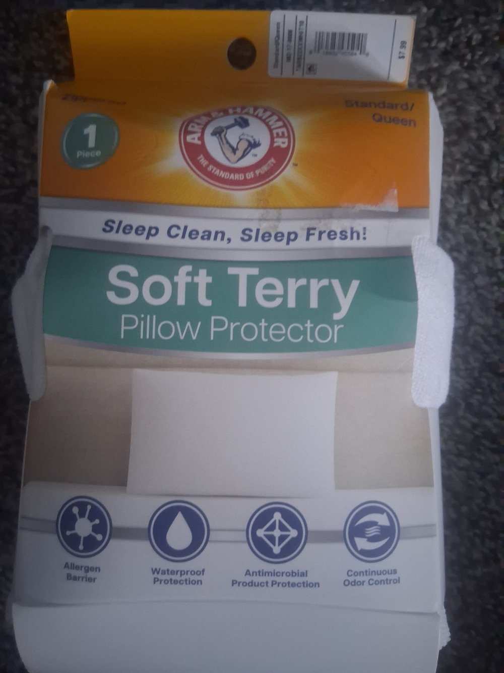 Soft Terry Pillow Protector - White